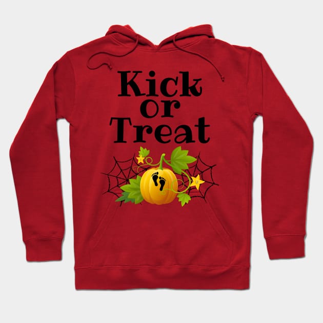 Kick or treat Halloween Pregnancy Hoodie by JustBeSatisfied